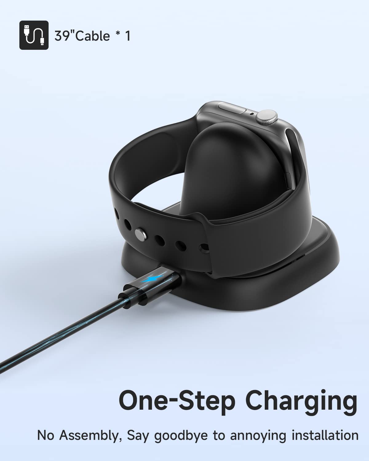 Newdery Charger Stand For Apple Watch, Portable Watch Charger For Iwatch With Usb C Cable,Fast Charging,Wireless Charging Statio