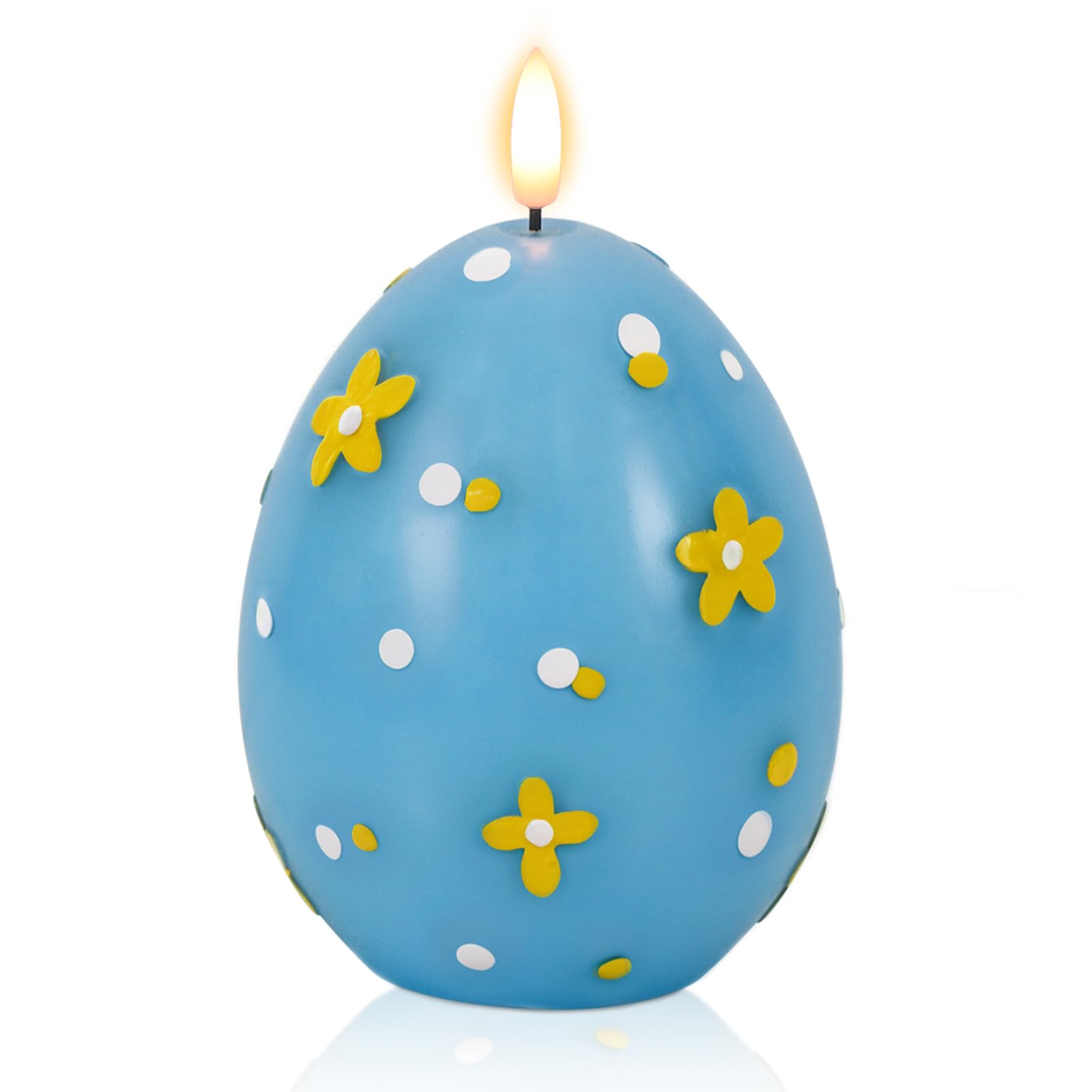 Wondise Easter Egg Flameless Flickering Candles With 6Hrs Timer, Battery Operated Real Wax Easter Egg Shaped Led Candles For Eas