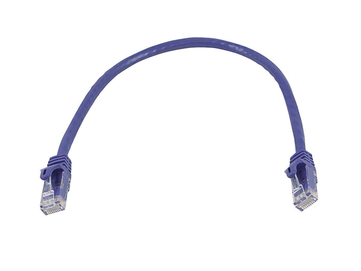 Monoprice Cat6 6In Purple Patch Cable Utp 24Awg 550Mhz Pure Bare Copper Snagless Rj45 Flexboot Series Ethernet Cable