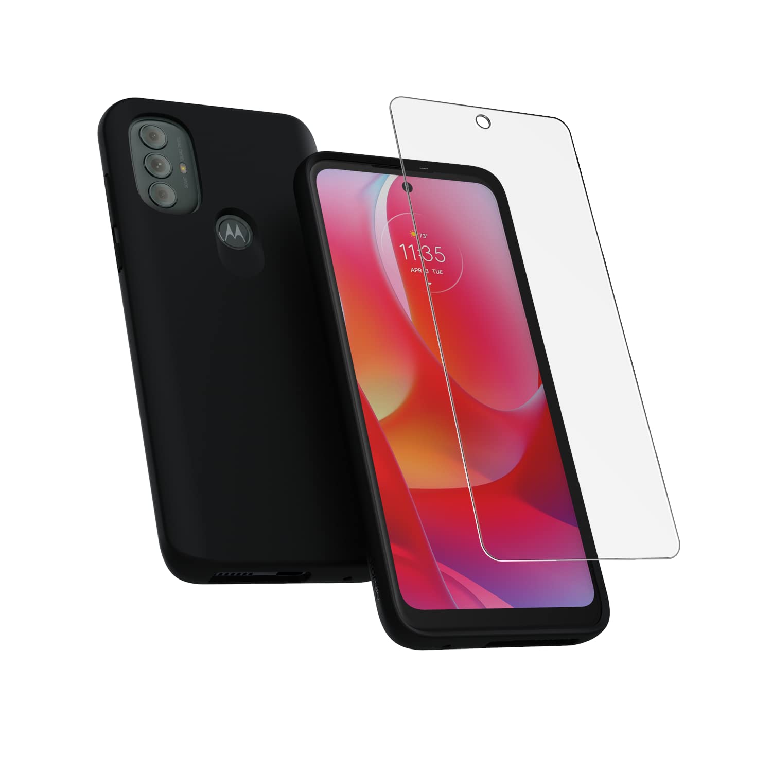 Motorola Moto G Power (2022) Protective Case + Screen Protector- Precision fit, Stylish Shock Absorbing Phone Case + Screen Prot