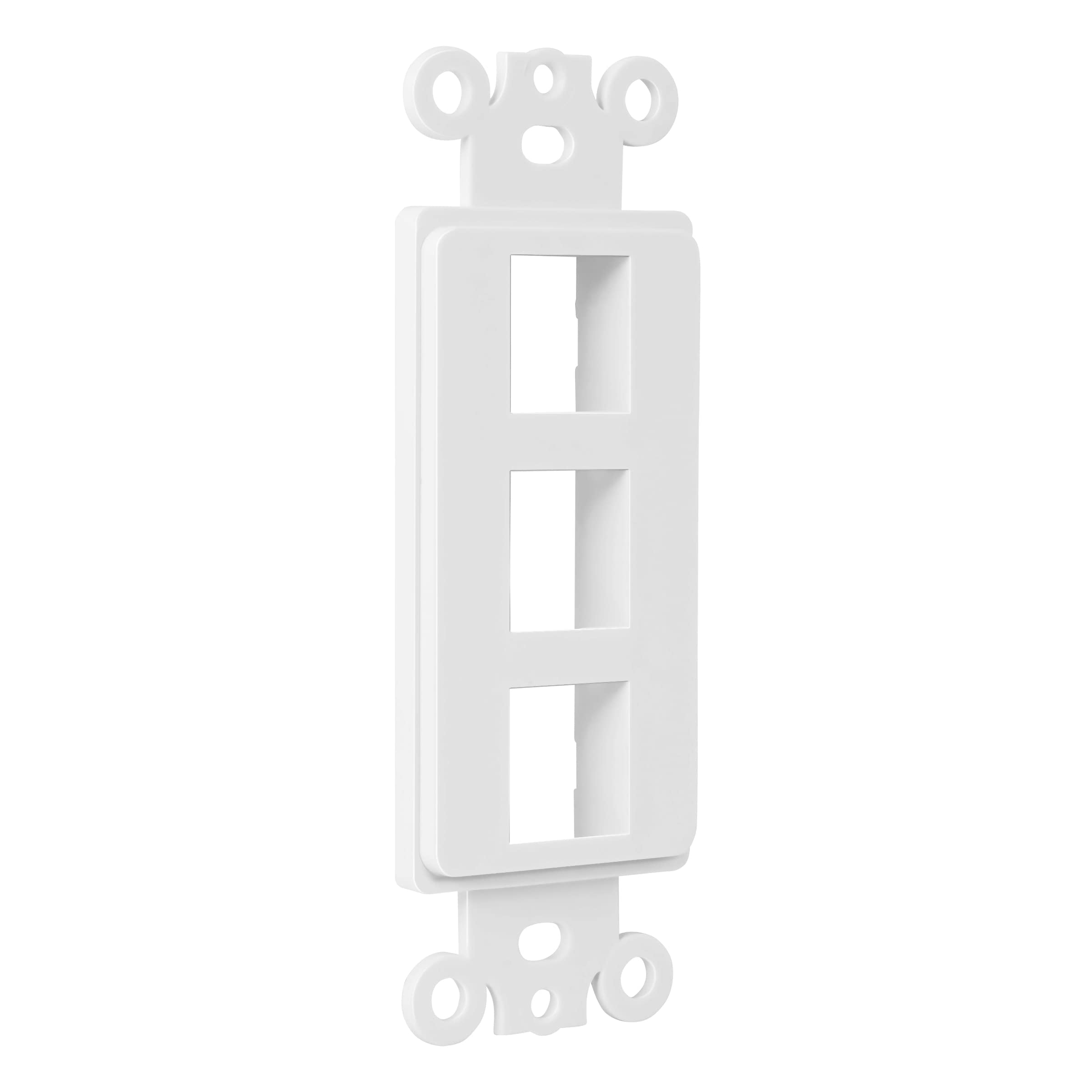 Enerlites 3 Port Keystone Rj45 Wall Plate Adapter, Multimedia Insert For Decorator Wall Plate, Cat7 Cat6 Cat5 Compatible, For Vo