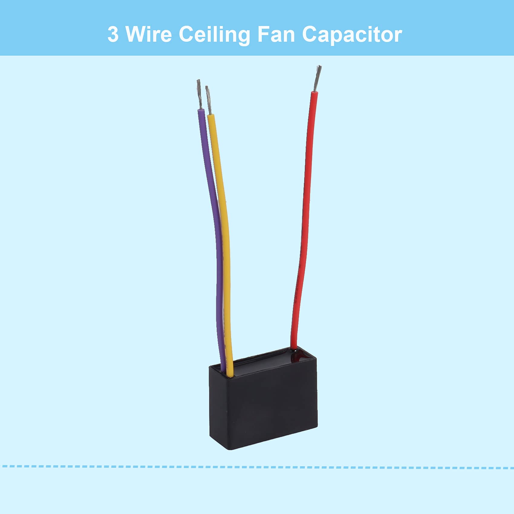 Podoy Ceiling Fan Capacitor ??.??????+?????? For Cbb61 1.5Uf+3Uf 3 Wire (Pack Of 2)