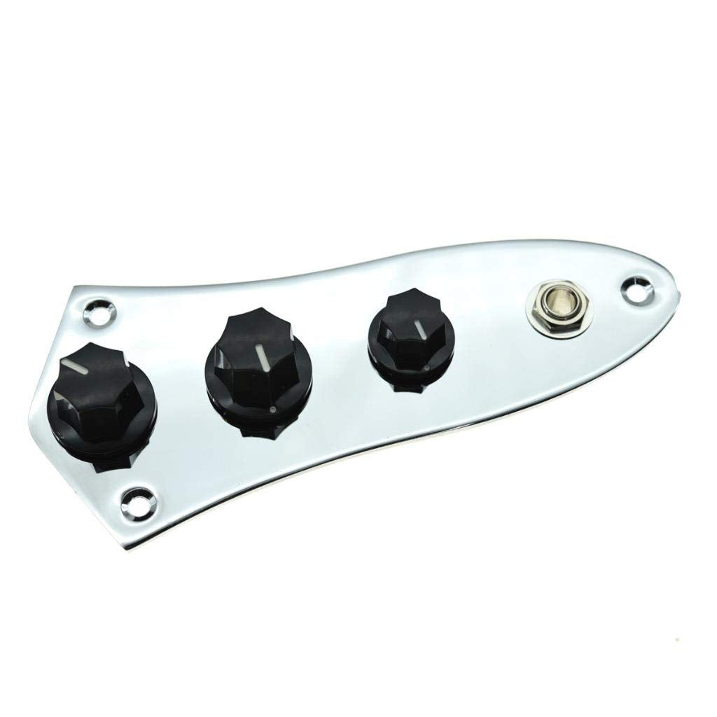 Kaish Fully Loaded Control Plate Pre Wired Control Plate With Wiring Harness For Jazz J Bass Chrome