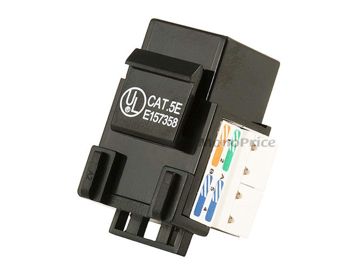 Monoprice Cat5E Punch Down Keystone Jack, Black (105370)