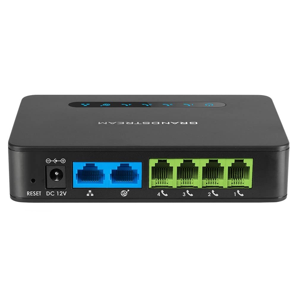 Grandstream Gs-Ht814 4 Port Ata With 4 Fxs Ports And Gigabit Nat Router Voip Phone And Device, Black