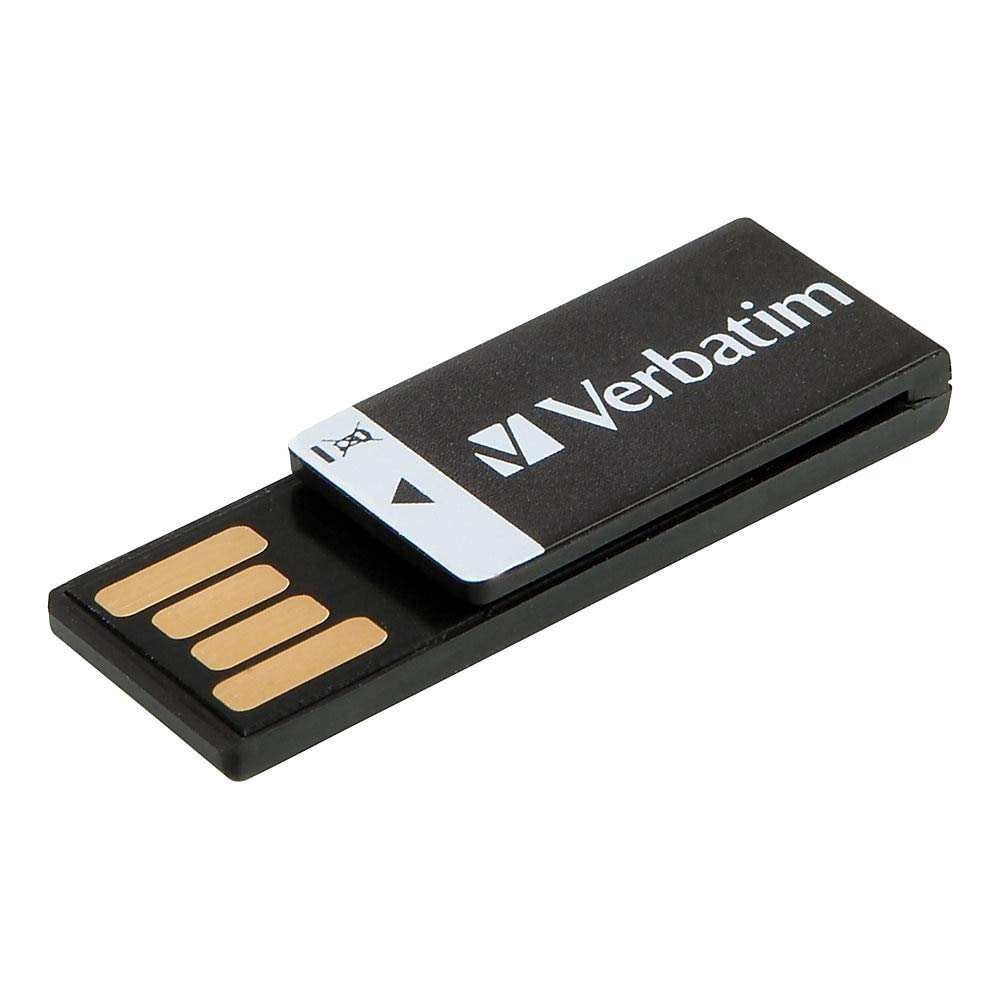 Verbatim 16Gb Clip It Usb Flash Drive   Black (43951), 0.5'' X 0.2'' X 1.4''
