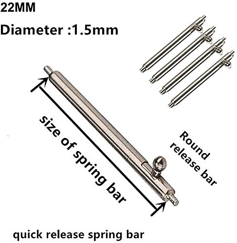 E Ecsem 22Mm Quick Release Spring Bar Pins Compatible With Fossil Gen 5 Series Watchbands, 6 Pack Stainless Steel Watch Band Str