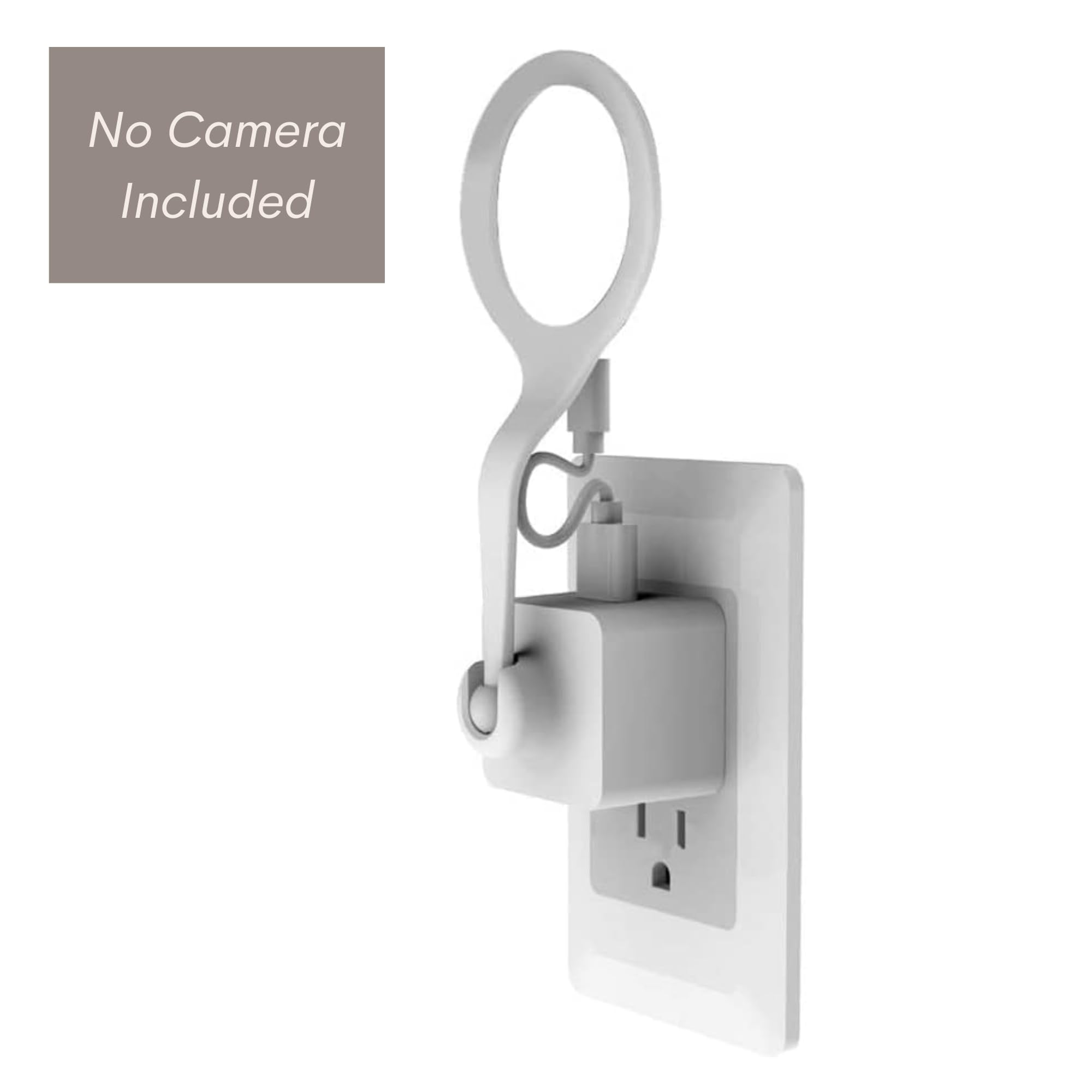 Adjustable Wall Ac Outlet Mount Holder For Nest Cam Indoor Camera With Usb Charger, 360 Ball Joint, Portable, Plug Type White, N