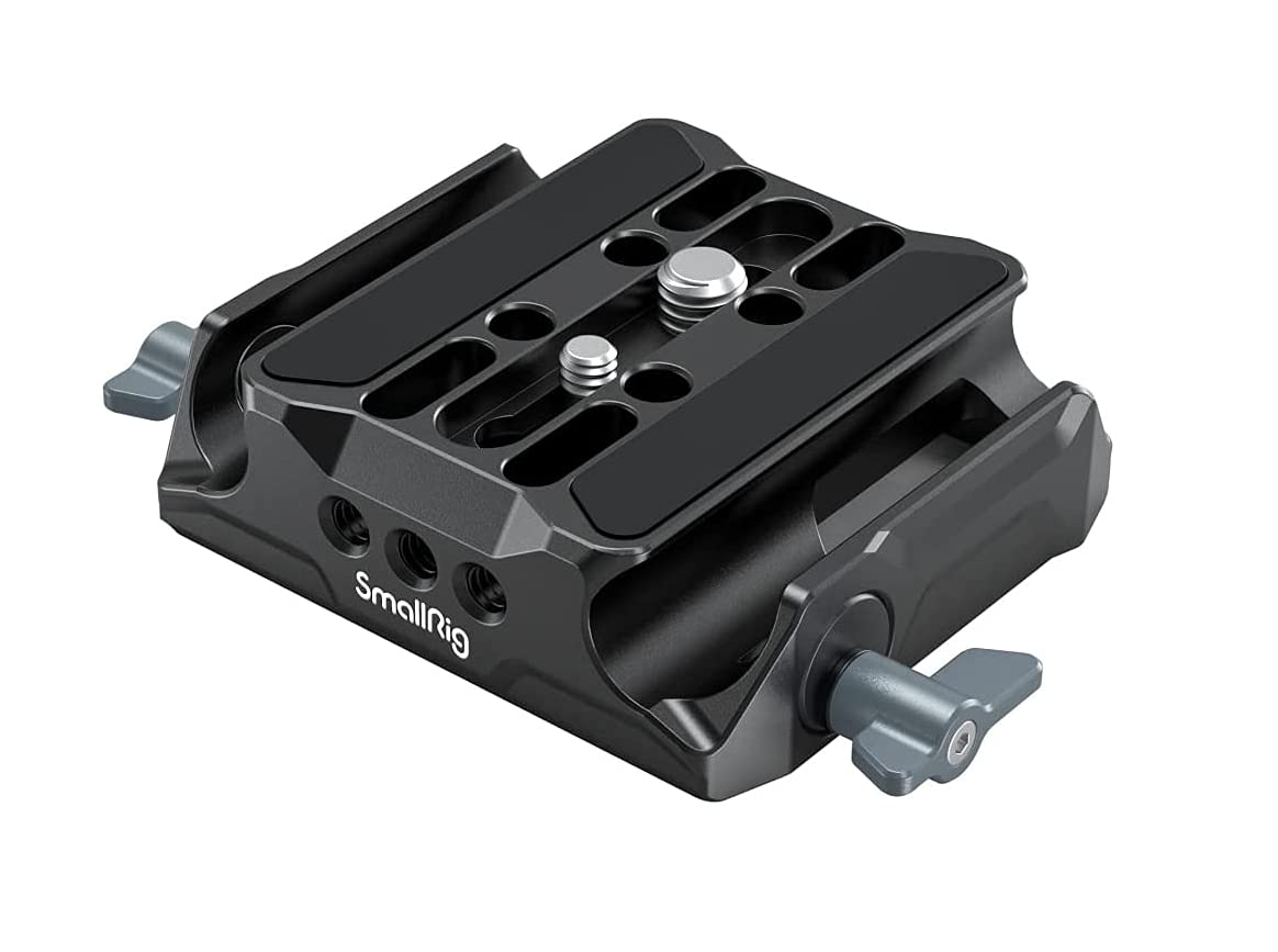 Smallrig Universal Lws Baseplate Compatible With Dslr And Mirrorless Camera Cages, Comes With Dual 15Mm Rod Clamp   3357