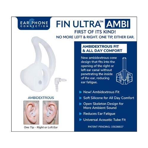Earphone Connection Fin Ultra Ambi Two Way Radio Clear Medium Earpiece Eartip For Clear Acoustic Audio Tube Elbow