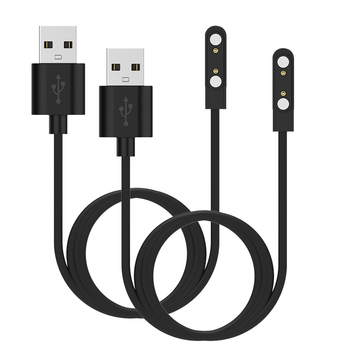 Ruentech 2-Pack Charger For Cosmo Jrtrack 4/3/2/1 Se Smart Watch, Magnetic Replacement Charging Cable (Black&Black)