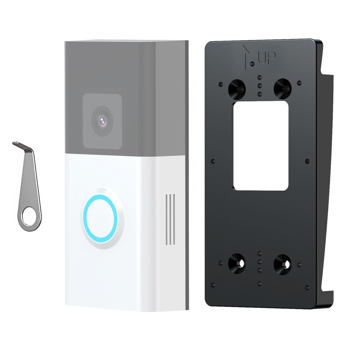 SENLEG Vinyl Siding Doorbell Wall Mount Kit Fit for Ring/Video Doorbell, Vertical Doorbell Angle Wedge Mounting Bracket Plate(4-