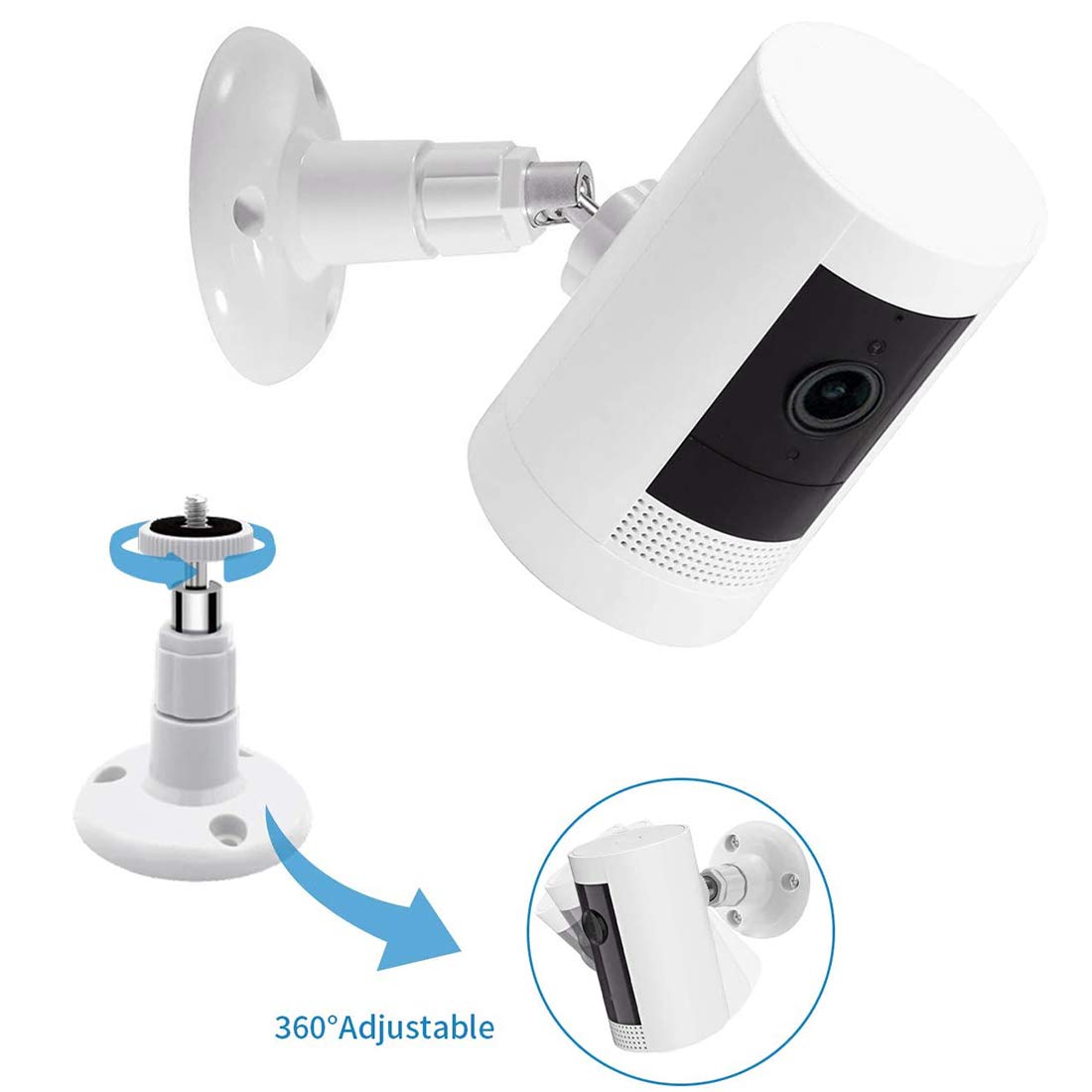2Pack Ring Camera Wall Mount, Compatible With Ring Stick Up Cam Battery/Plug In/Camera Pro Battery/Ring Indoor Cam (1St Gen), 360 Degree Adjustable Mount Bracket For Ring Outdoor Indoor Camera