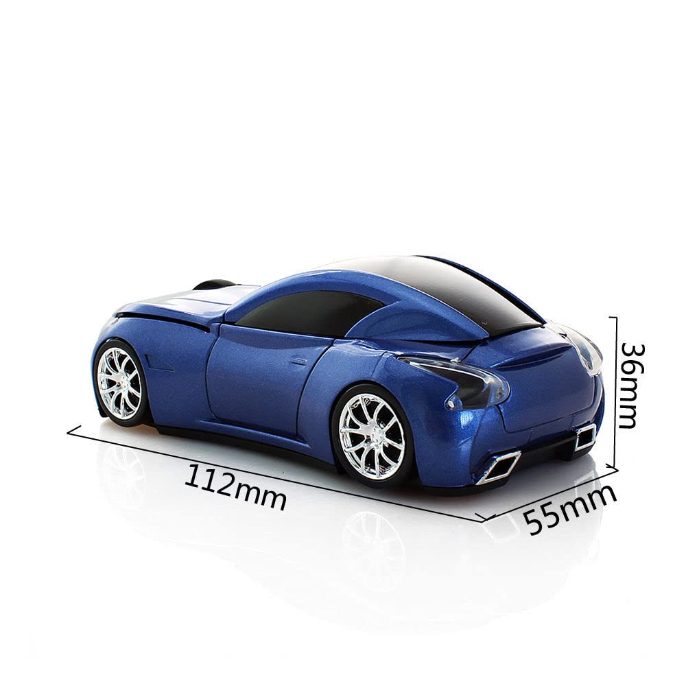 Aikchi Wireless Sports Car Mouse, Wireless Desktop Laptop Computer Mouse 2.4Ghz Optical Mice For Yfnd (Blue)