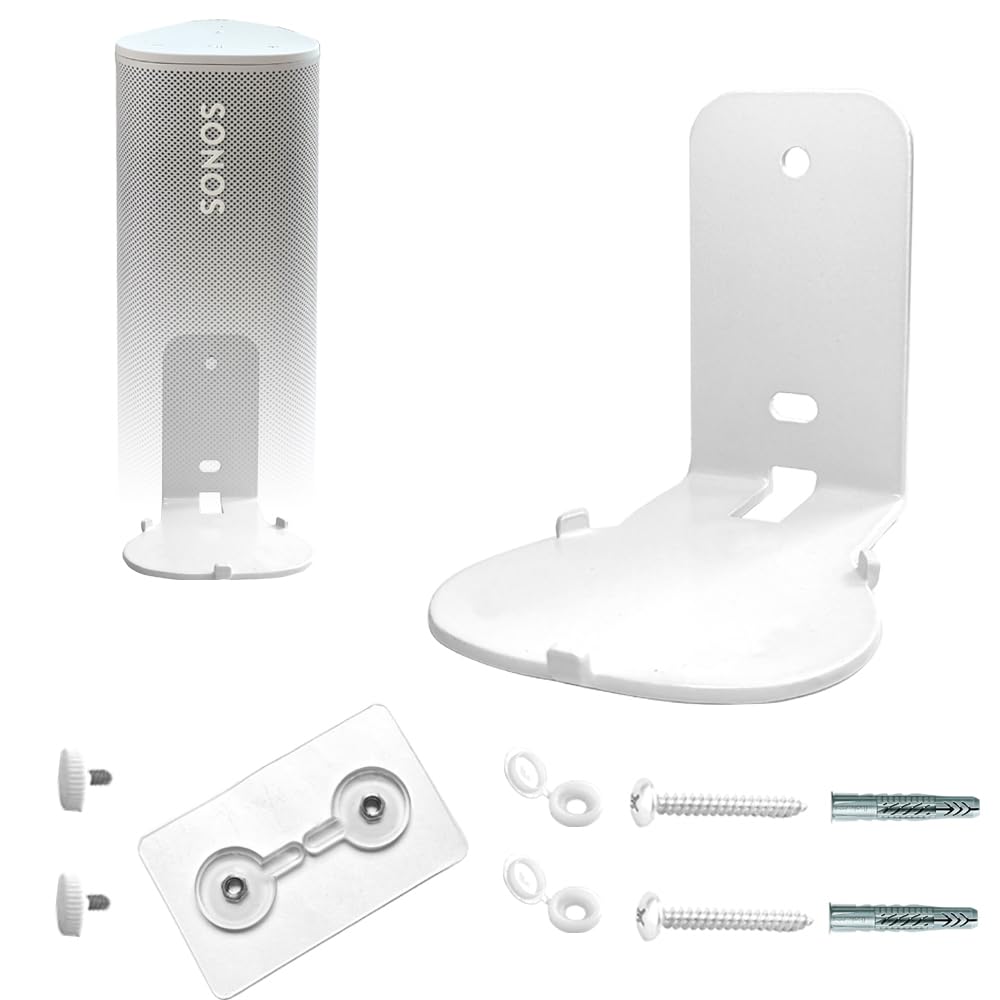 EMAQUIN Wall Mount Bracket for Sonos Roam 2/Sonos Roam/Sonos Roam SL(Drill Free,Sturdy Metal,Enduring Paint Finish,Easy Install 