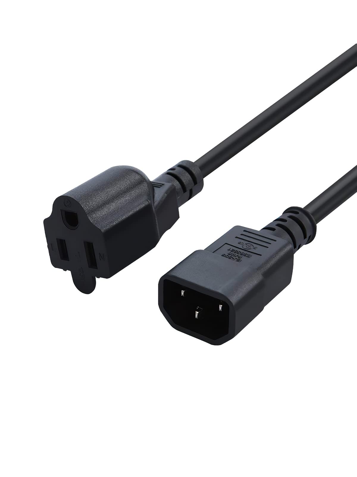 Cablecreation [2-Pack] 1 Foot 18Awg Standard Computer Power Adapter Cord Nema 5-15R To Iec320 C14, 0.3M / Black