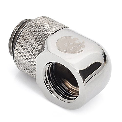 Bitspower G1/4 Male To Female Extender Fitting, 90 Degree Rotary, Black Sparkle, 4-Pack