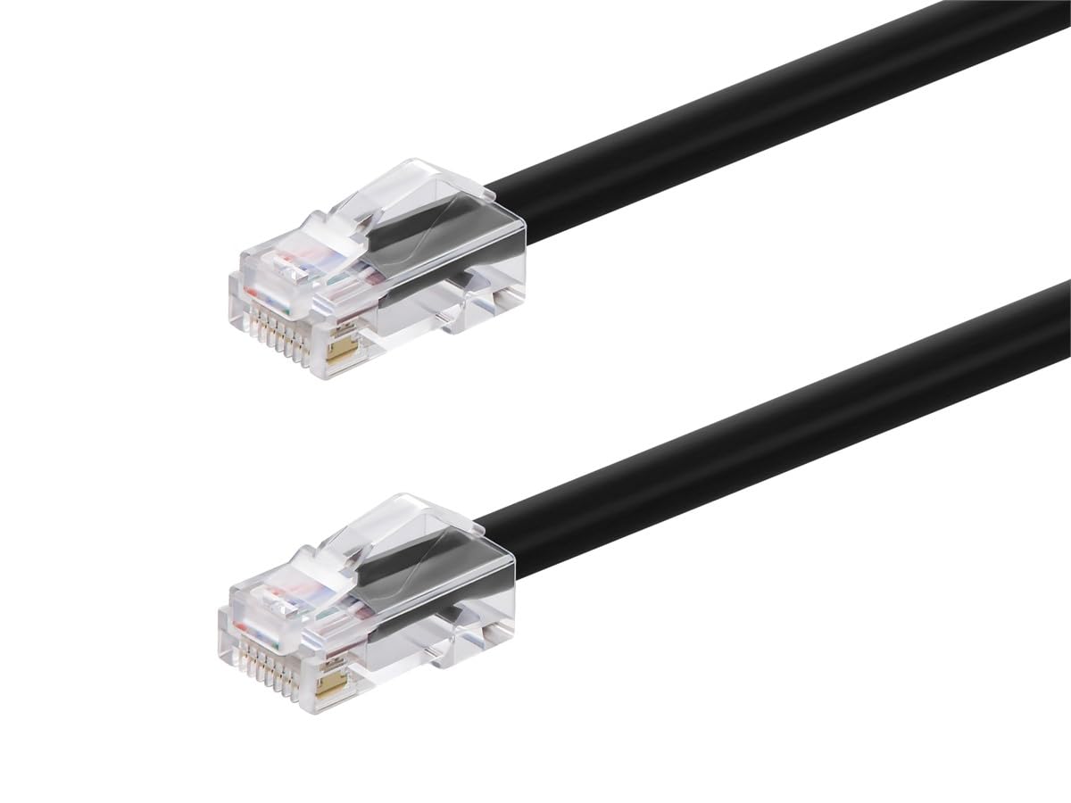 Monoprice Cat6A 10Ft Black Patch Cable, 26Awg, 10G, Bare Copper Conductor, Gold