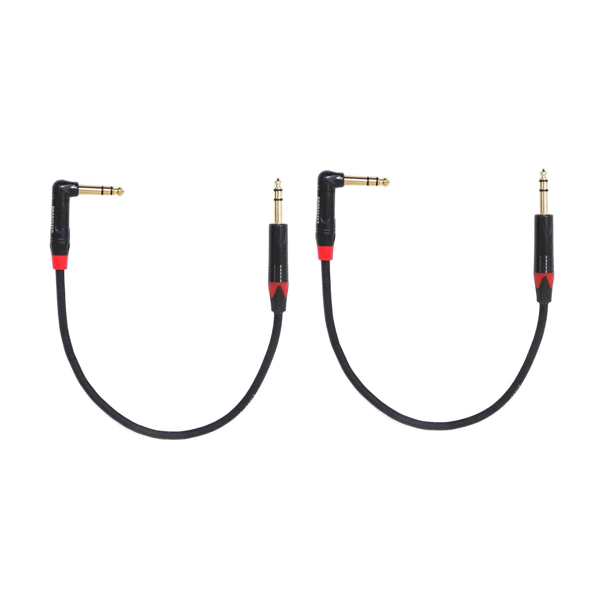 Rannsgeer 2 Pack 1/4 Inch Trs To Trs Right Angle Patch 1 Feet Cable (1 Ft 2 Pack)