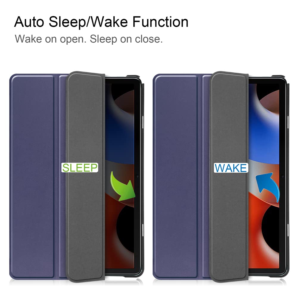 Kepuch Custer Case For Blackview Oscal Pad 10,Ultra Thin Pu Leather Hard Shell Cover For Blackview Oscal Pad 10   Blue