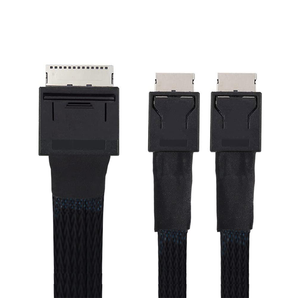 Cablecc 50Cm Oculink Pcie Pci Express Sff 8611 8X 8 Lane To Dual Sff 8611 Oculink 4X Ssd Data Active Cable