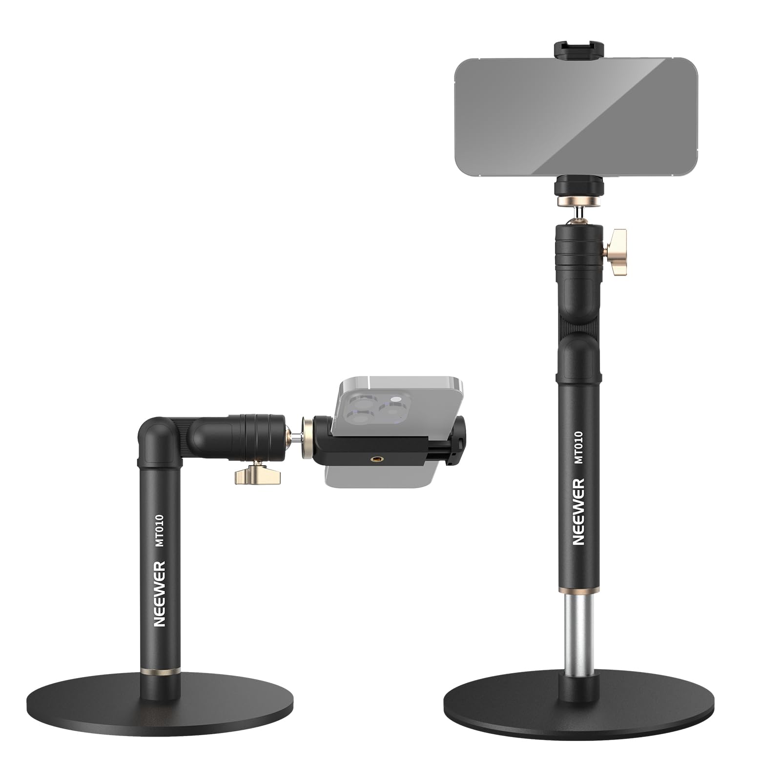 NEEWER Cell Phone Stand for Desk, Adjustable Office Table Phone Holder Mount Compatible with iPhone Samsung for Video Recording