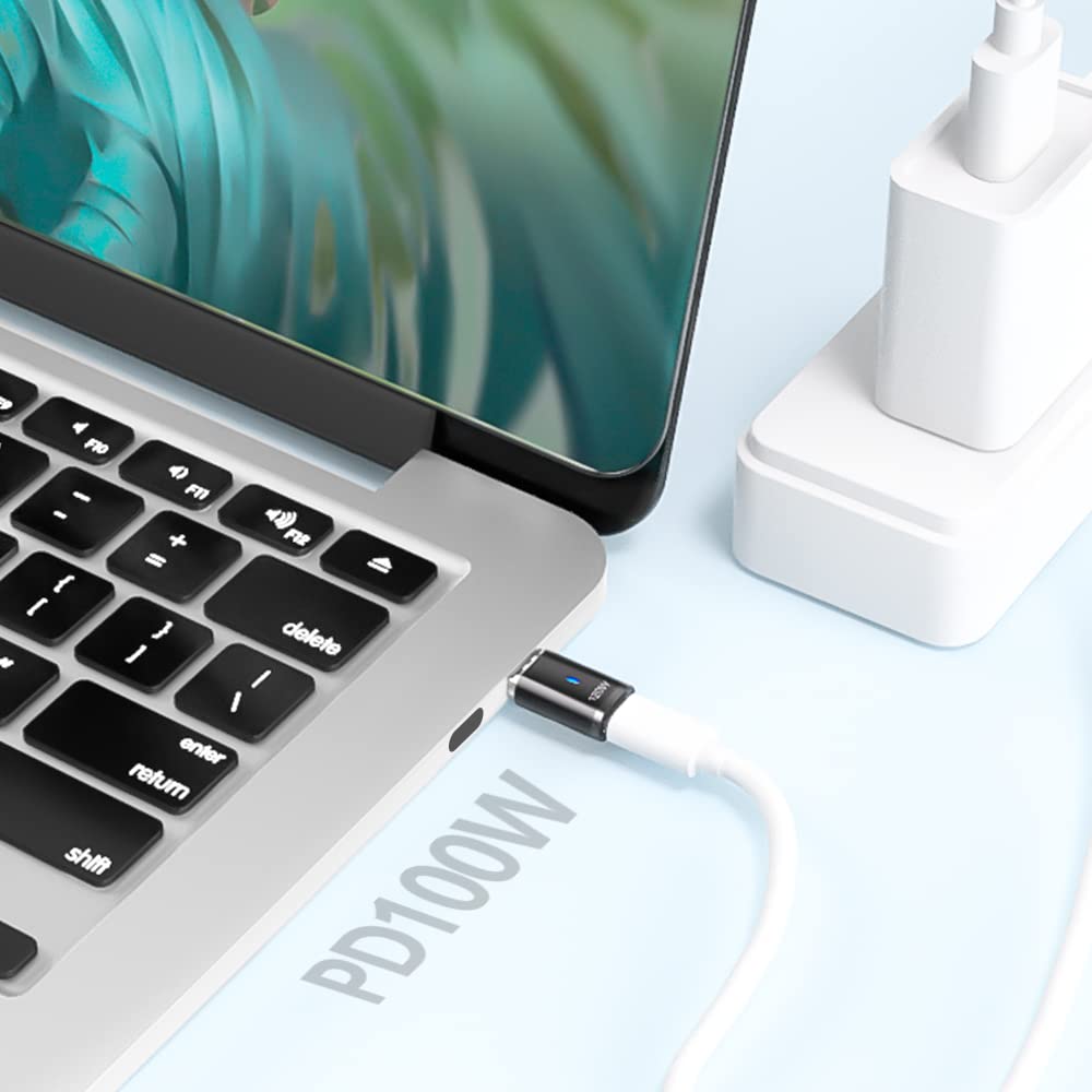 Sheeast Usb C Magnetic Adapter Straight, Magnetic Usb C Adapter   2 Tips 120W Fast Charging 5Pin 480Mbps Data Transmission, Blac
