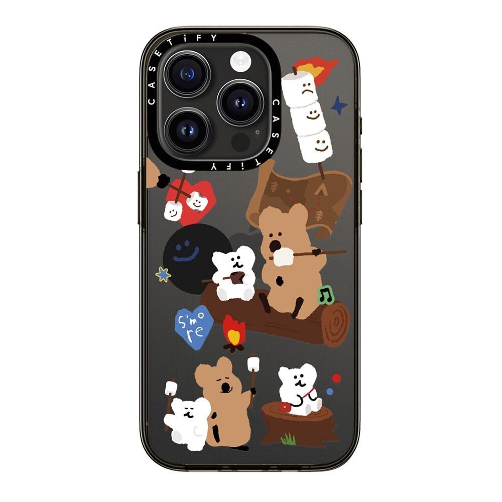 Casetify Compact Iphone 15 Pro Case [2X Military Grade Drop Tested / 4Ft Drop Protection]   S'More !   Clear Black