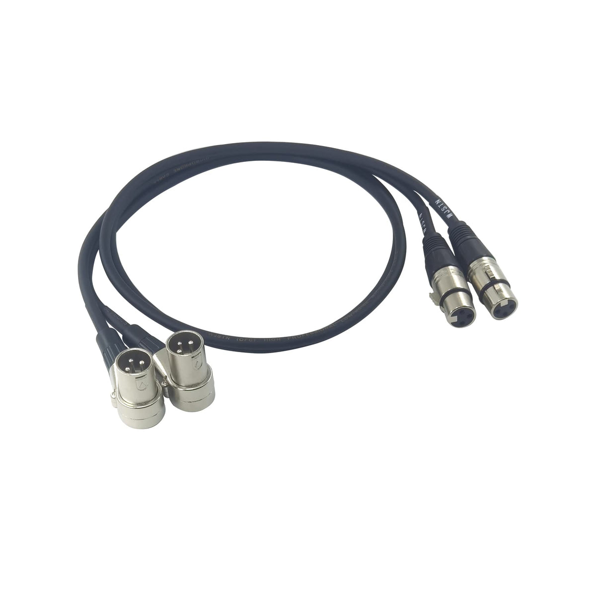 Wjstn Right Angle Male Xlr To Straight Female Xlr Plug Cable, Right Angle Xlr Adapter 2 Pack