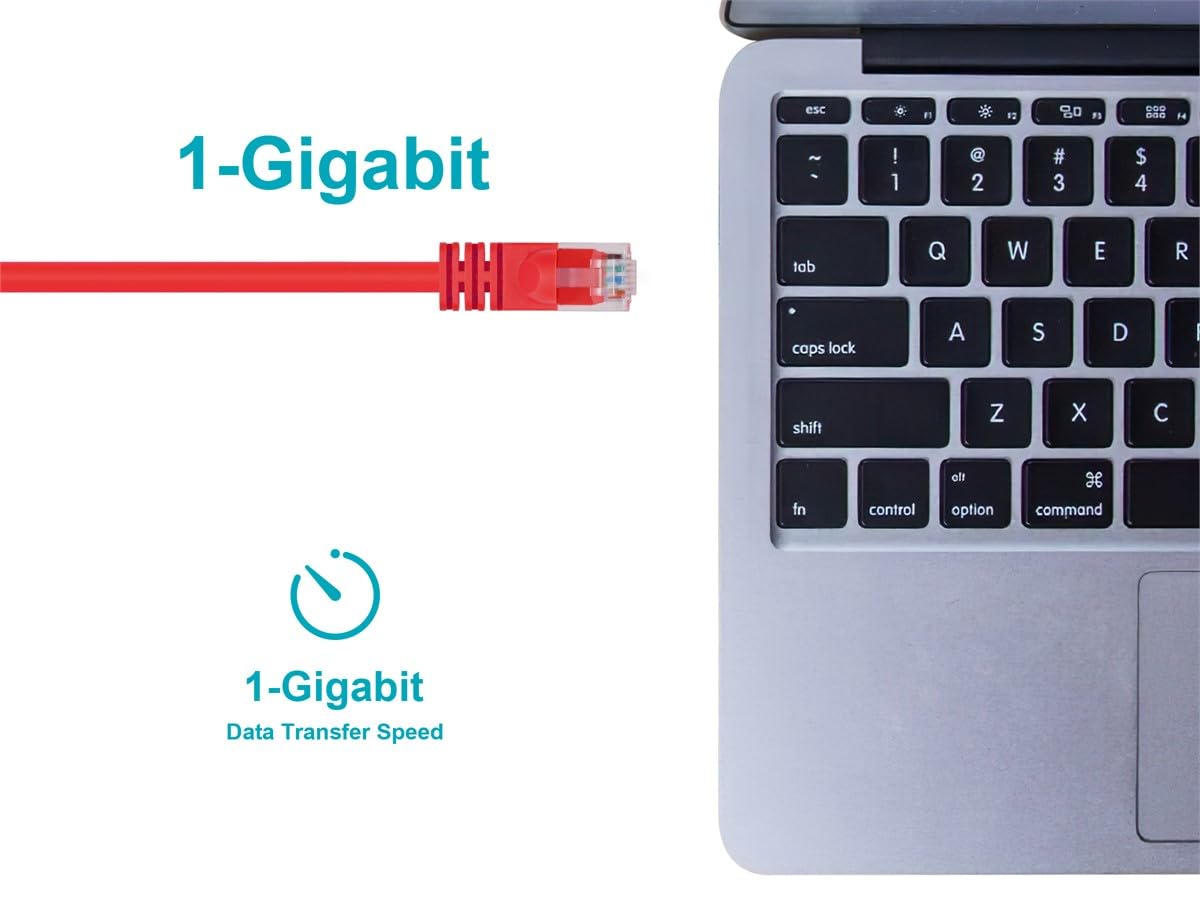 Monoprice Cat6 Ethernet Patch Cable   Snagless Rj45, Pure Bare Copper, 550Mhz, Utp, 24Awg, 7 Feet, Red   Fullboot Series