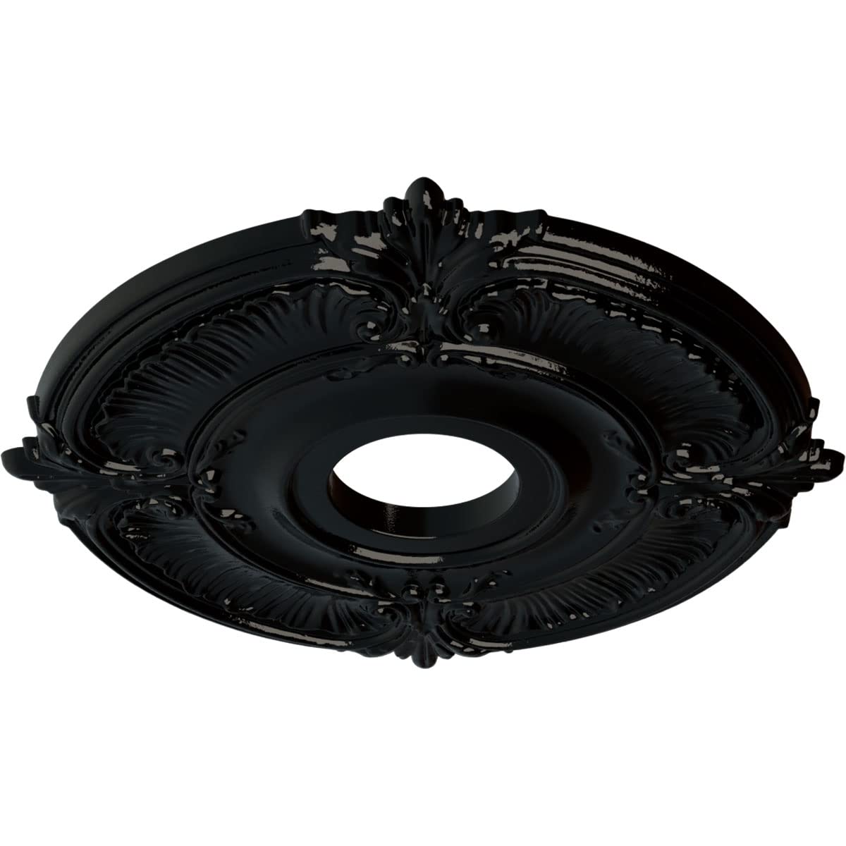 Ekena Millwork Cm18Atbps Attica Ceiling Medallion, 18''Od X 4''Id X 5/8''P (Fits Canopies Up To 5''), Hand Painted Black Pearl