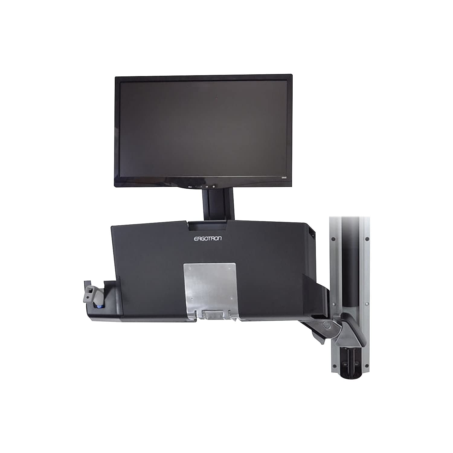 Ergotron Styleview Sit Stand Combo System With Worksurface, Polished Aluminum/Black