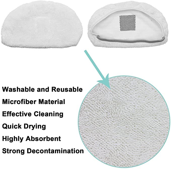 4 Pack Replacement Steam Mop Pads For Bissell Powerfresh Steam Mop 1940 1440 1544 1806 2075 Series, Model 19402 19404 19408 1940