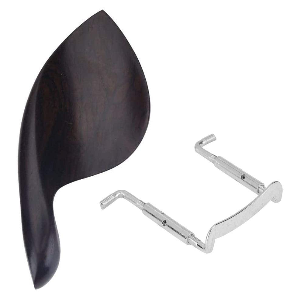 Jiayouy Violin Ebony Chin Rest With Standard Bracket For 1/4 Violin   Center Mount