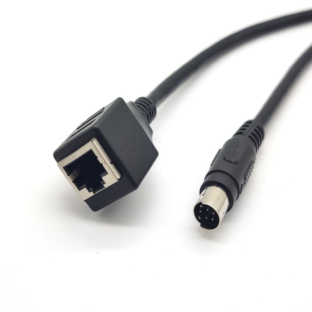 Gxmrhwy Female Rj45 To 8 Pin Mini Din Male Changer Cable 30Cm