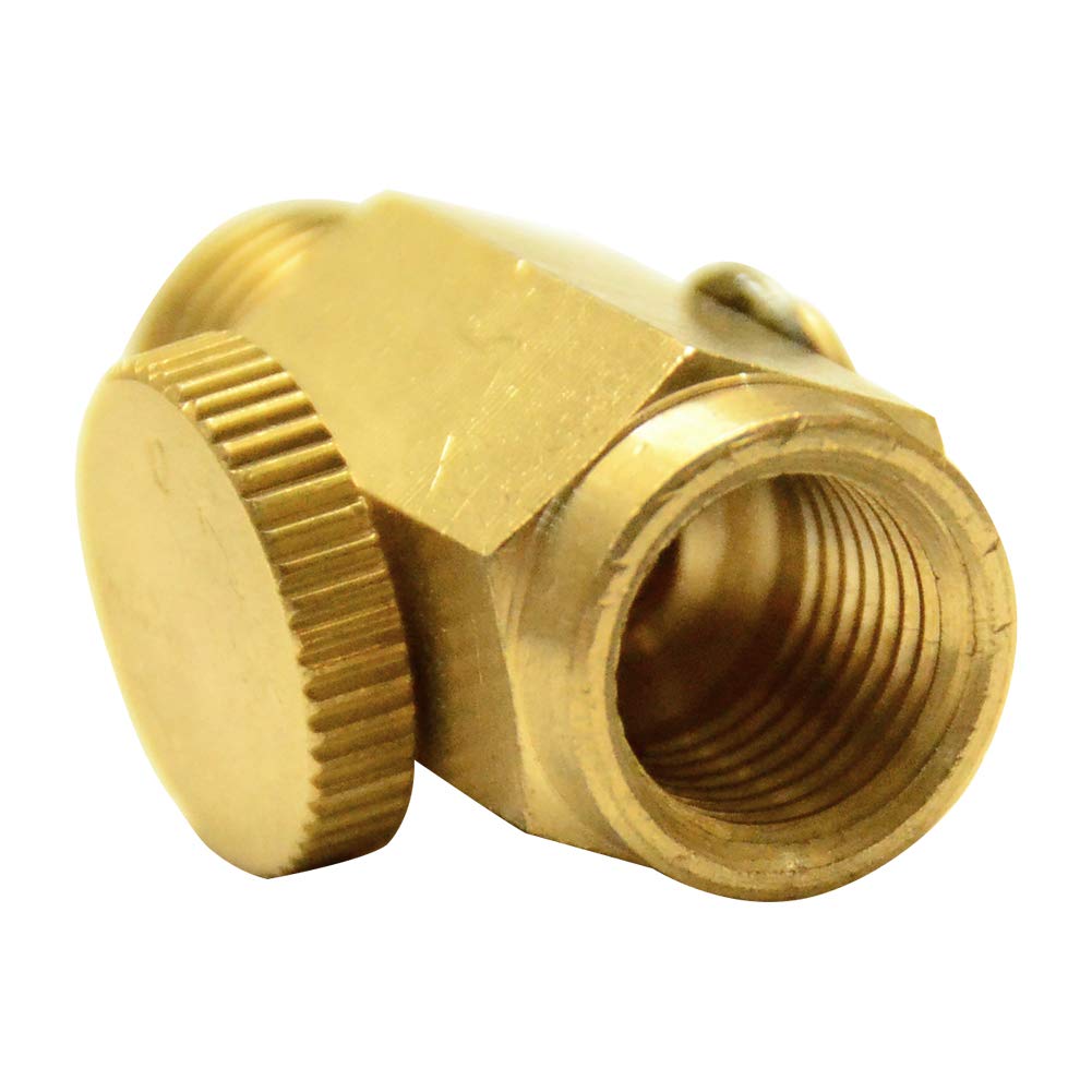 Quickun Pneumatic Brass In Line Air Flow Regulator Valve, 1/4'' Npt Male & Female, Air Pressure Compressor Tool