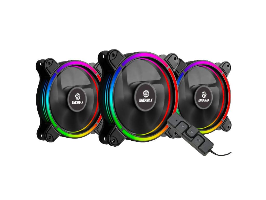 Enermax T.B. Rgb Ad Edition 3 Pack Of 120Mm Pwm Case Fan; Unique 4 Ring Addressable Rgb Lighting Sync Via Motherboard/Rgb Contro