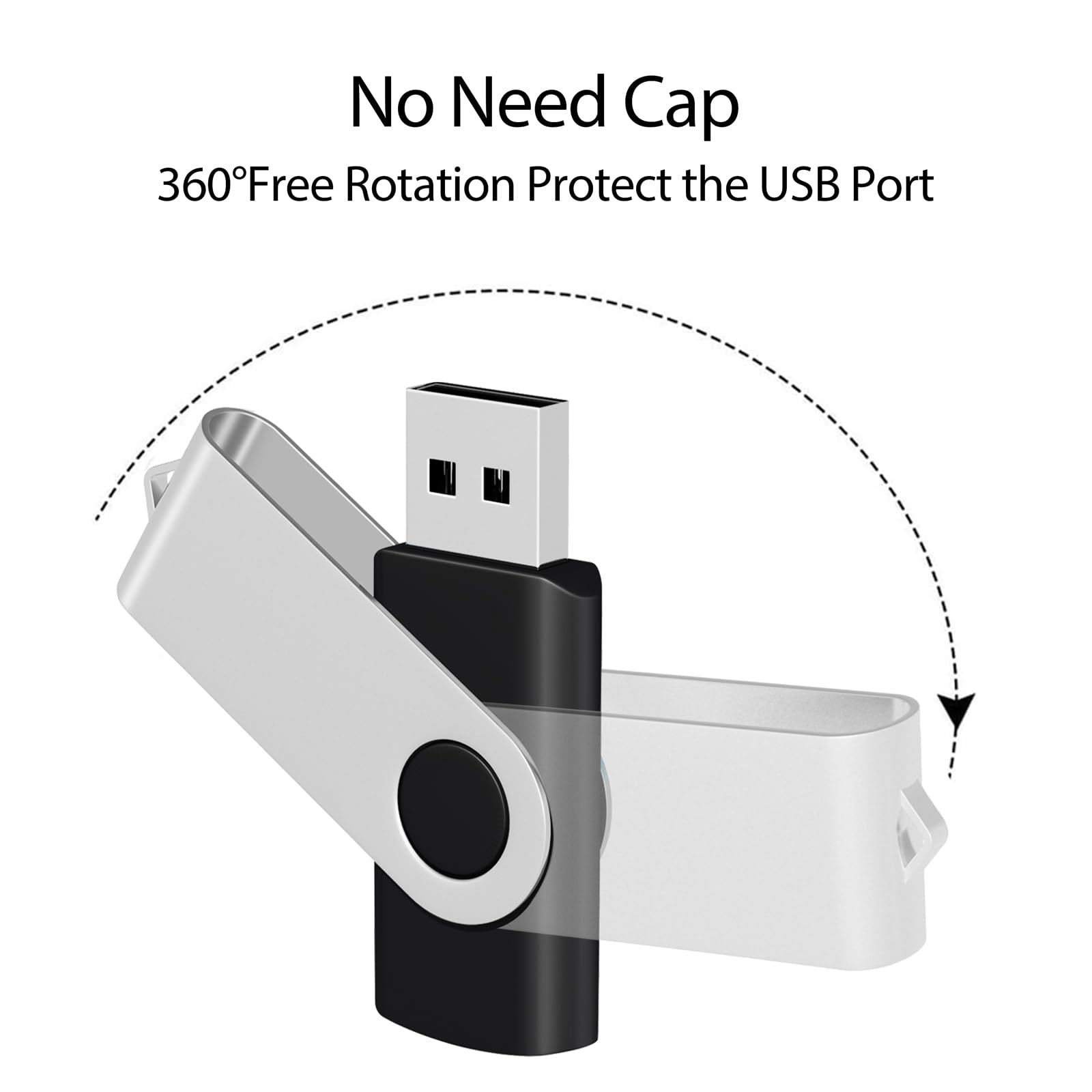 AreTop 256MB USB 2.0 Flash Drive 100 Pack Swivel Metal Cover Mix Color