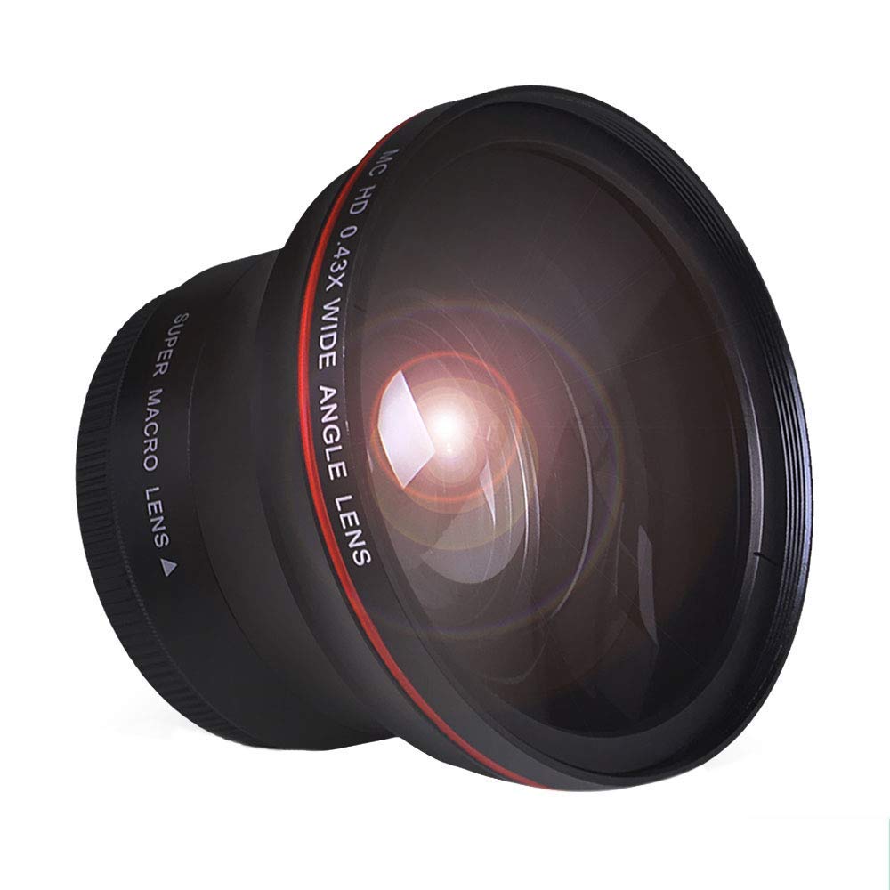 Tectra 55Mm 0.43X Professional Hd Wide Angle Lens (Macro Portion) For Nikon D3400, D3300, D3500, D5500, D5600 And Sony Alpha Cameras