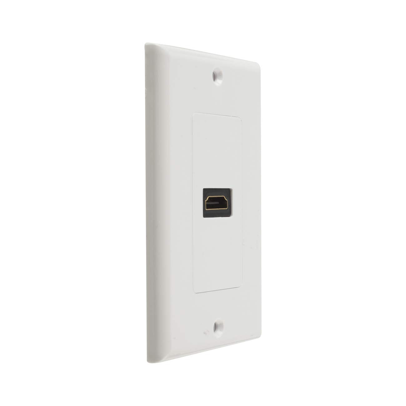 Teninyu Single Hdmi Wall Plate (1 Port)   4K Uhd, Arc, And Ethernet Pass Thru Support (1 Gang) White   For 1 Hdmi (1 Port)