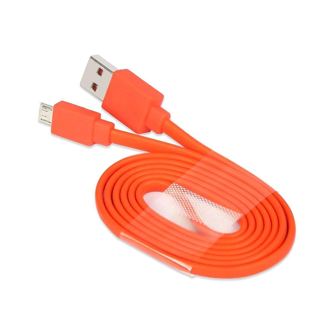 Koffmon Flip4 Micro Usb Charging Flat Cable Power Cord Compatible With Flip 2 Flip 3 Flip 4 Charge 2 Go Wireless Speaker (Orange)