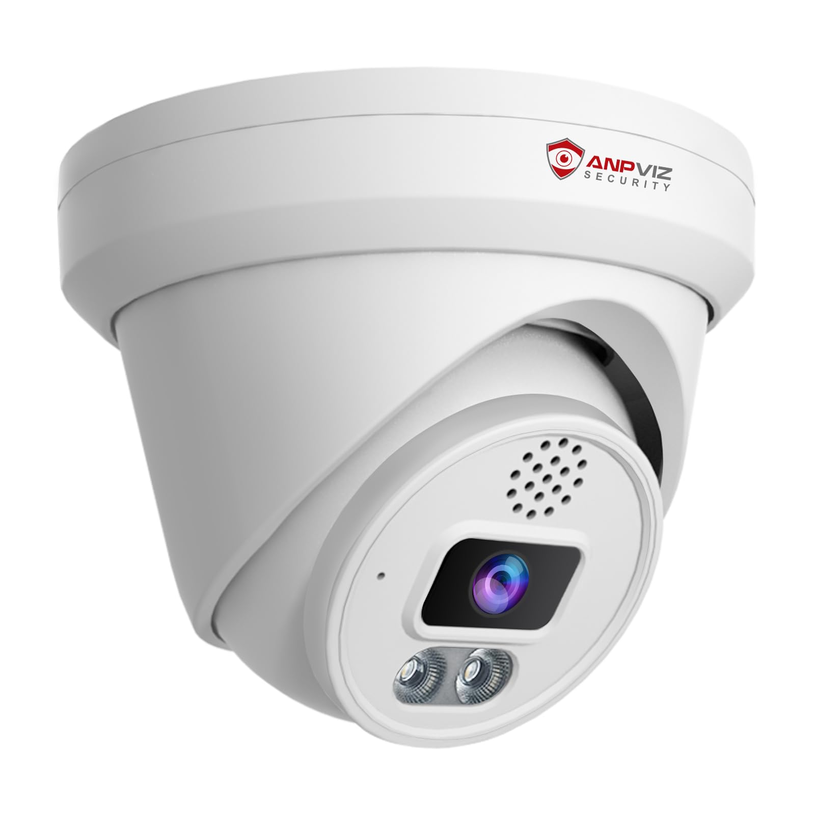 Anpviz 4K Ip Poe Camera, Poe Turret Security Camera Outdoor With Built In Mic& Speaker, Human Vehicle Detection, 100Ft Smart Col
