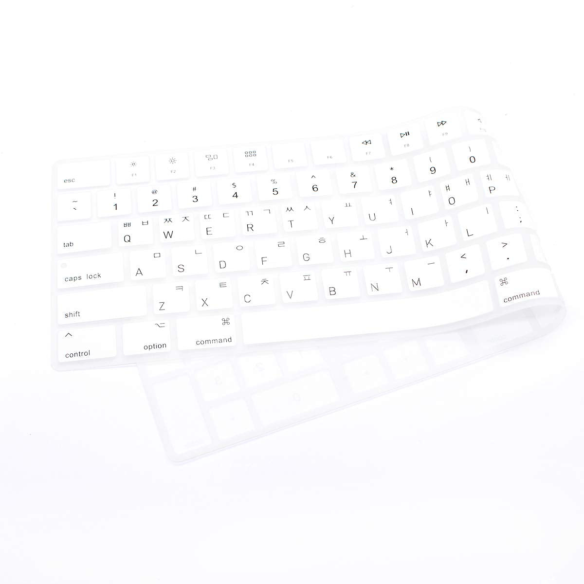 Wygch Korean Language White Ultra Thin Silicone Full Size Wireless Numeric Keyboard Cover Skin For Mac 2017 Magic Keyboard With