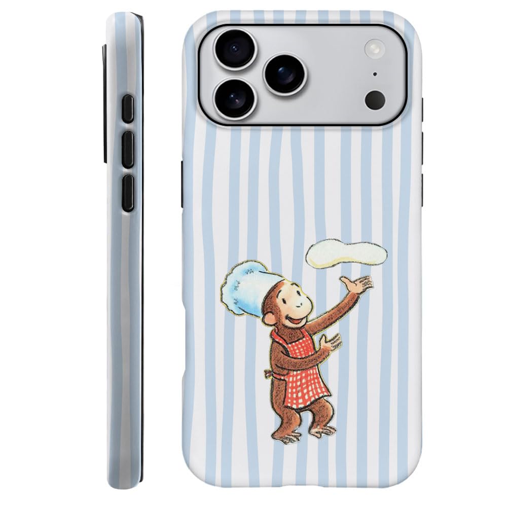 Case for iPhone 17 Pro Max - [Drop Protection Phone Cover] - Hybrid Case for Girl Women - Funny Monkey Stripes 02