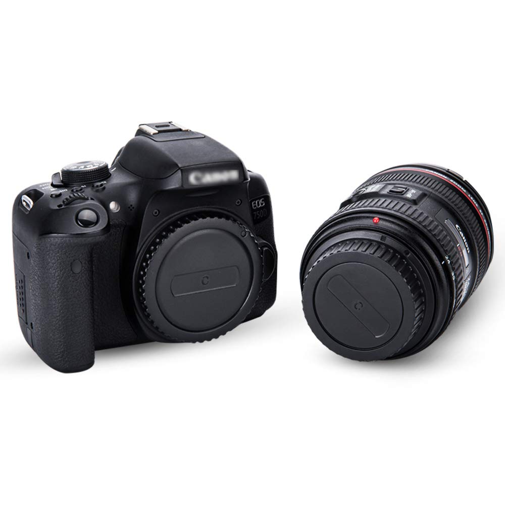 Rear Lens Cap & Body Cap Cover Set For Canon Ef Ef S Mount Camera 90D 80D 77D 70D T8I T7 T7I T6 T6I T5I Sl3 Sl2 7D Mark Ii 6D Ma
