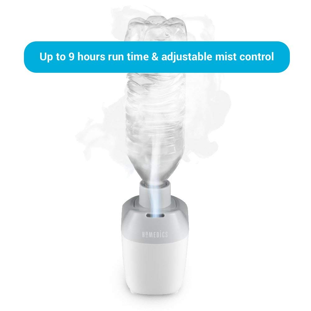 Homedics Ultrasonic Portable Humidifier   Small Air Humidifiers For Bedroom, Plants, Office, Travel   Cool Mist Humidifiers, Use