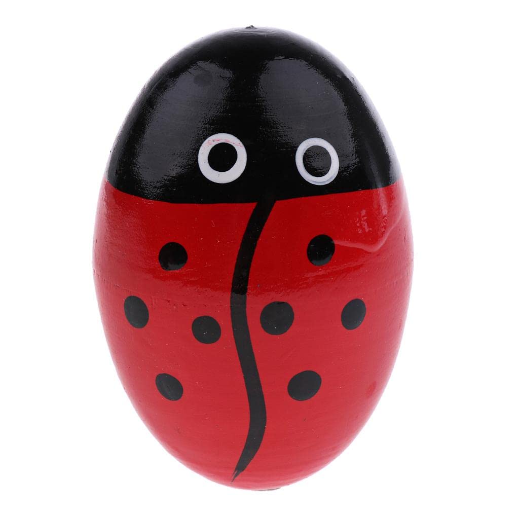 SECRET DESIRE Wood Hand Shaker Egg Intelligence Percussion Toy for Early Learning Red