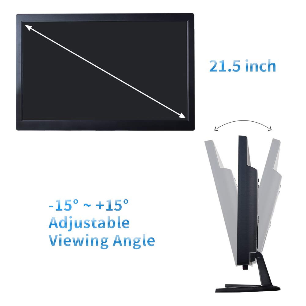 Cocar 21.5' Cctv Monitor 16:9, 1080P Bnc Monitor With Component Ypbpr/Bnc/Vga/Hdmi/Audio Jack, Tft Lcd Monitor For Security Cameras Home Surveillance System Nvr Dvr Vesa Wall Mounting