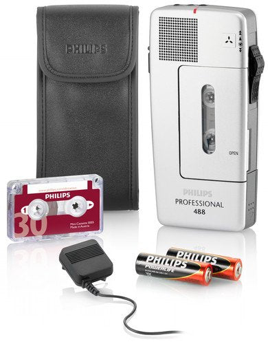 Philips Lfh048800B Dictation Recorder Cassette Player Product, Silver