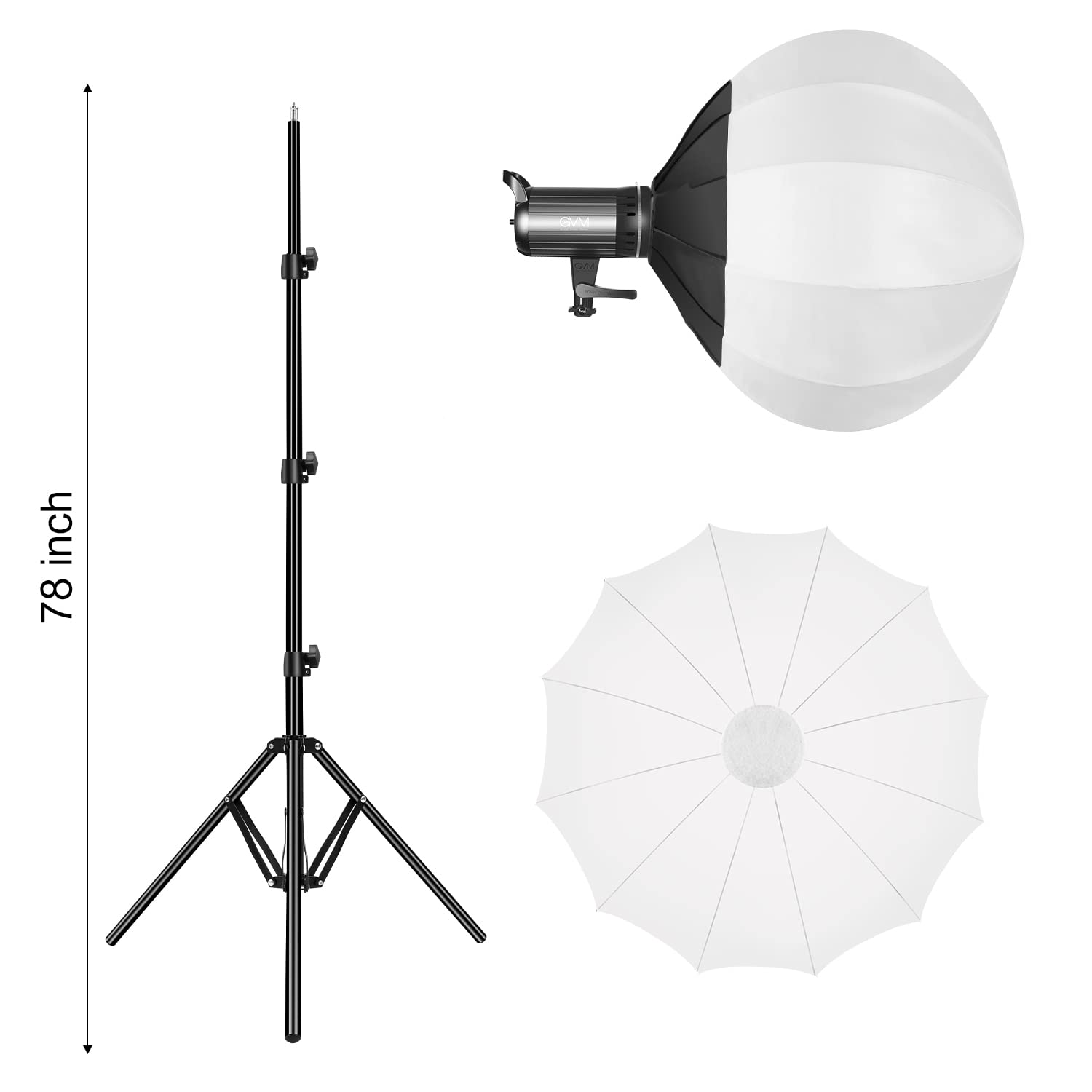 Bi Color Led Video Light, Gvm 100W Photography Lighting With Bowens Mount, App Control System, Lantern Softbox Video Lighting Ki